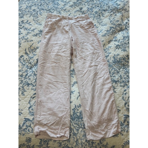 Abercrombie & Fitch Pants - Abercrombie & Fitch Curve Love Light Pink Linen Blend Wide Leg Pants Size 28 6R